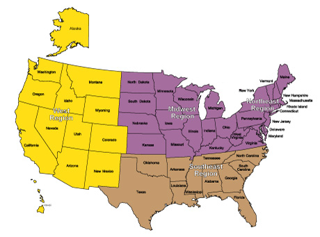 Everbrite Lighting Terriory Map